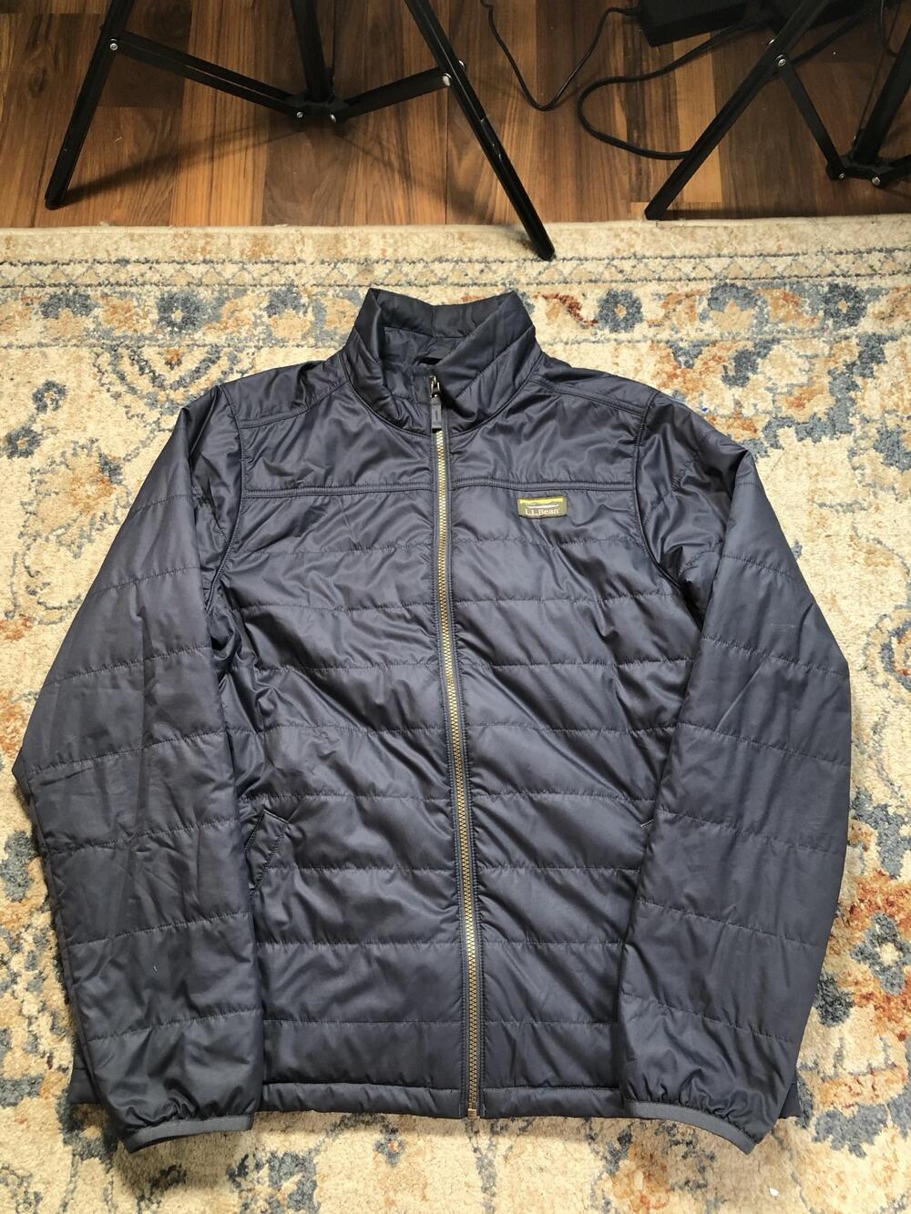 L.L.Bean Jacket Mens Large Blue Quilted Full Zip Insulated Lightweight